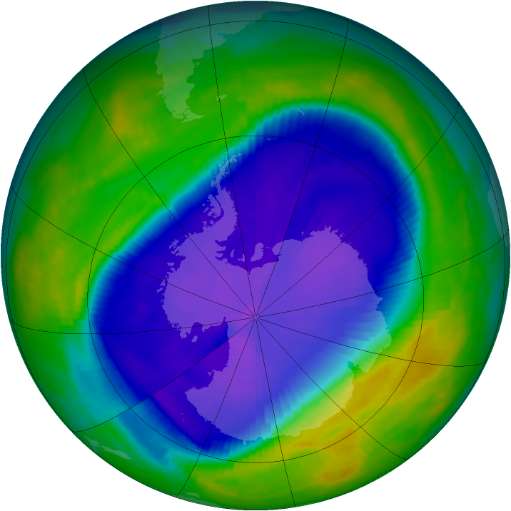 Antarctic ozone map for 27 September 1997